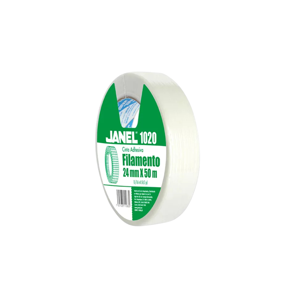 CINTA ADHESIVA DE FILAMENTO JANEL COLOR TRANSPARENTE DE 2 4 MM X 50 M 1 PIEZA 1222450100
