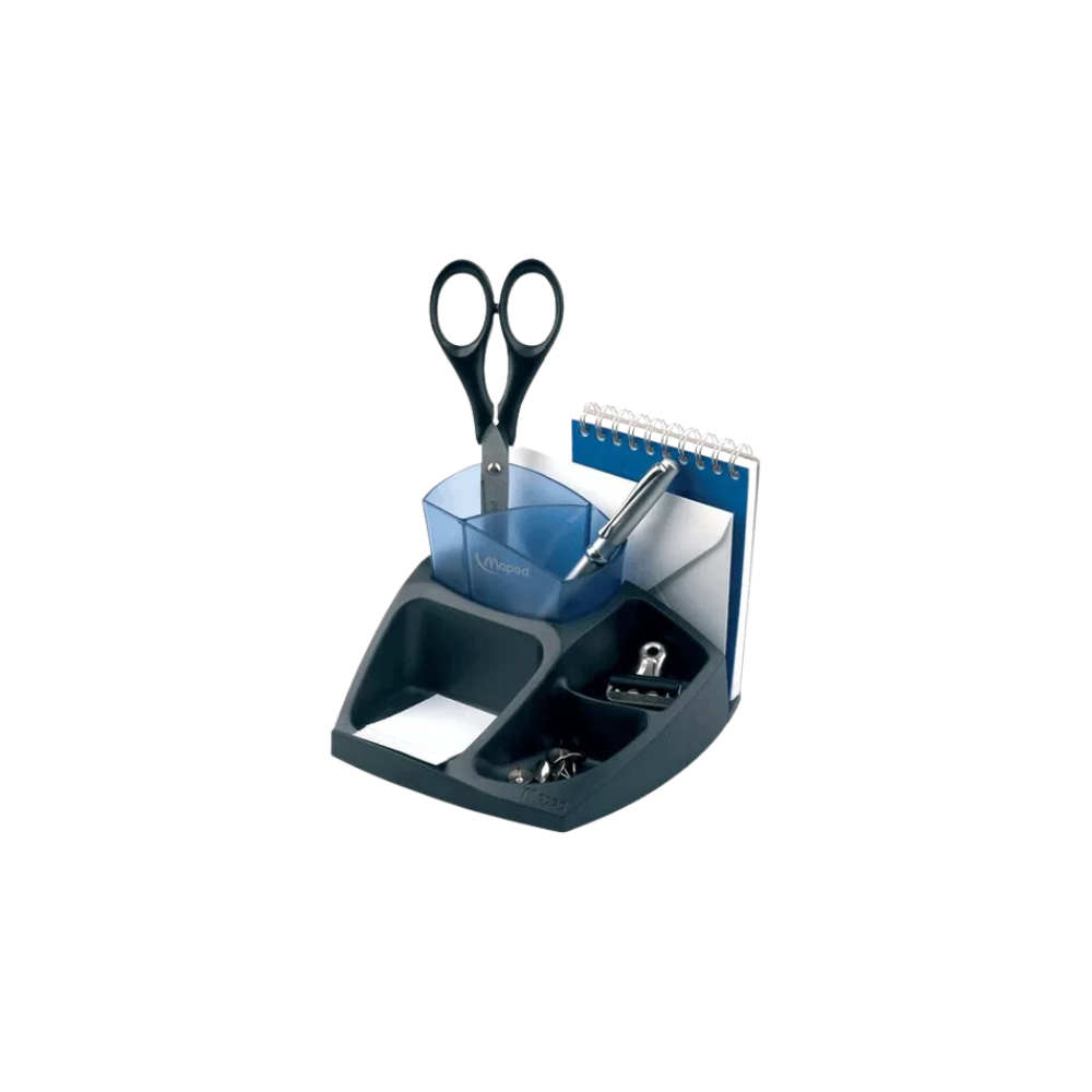 ORGANIZADOR DE ESCRITORIO CUADRADO NEGRO MAPED PLÁSTICO CON 6 COMPARTIMIENTOS 3154145754001