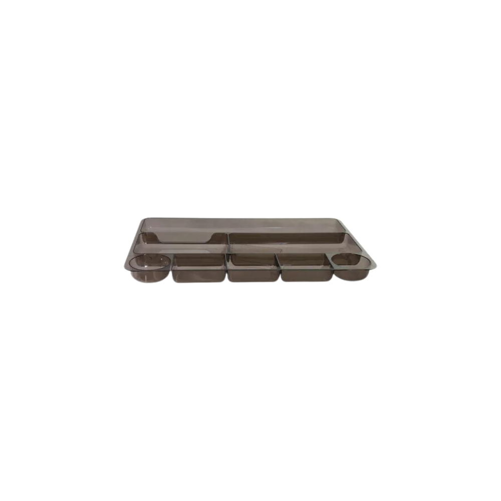 ORGANIZADOR DE ESCRITORIO RECTANGULAR HUMO POLIESTIRENO MAE VARIAS DIVISIONES 22.8 X 35.5 X 2.2 CM M-977.5
