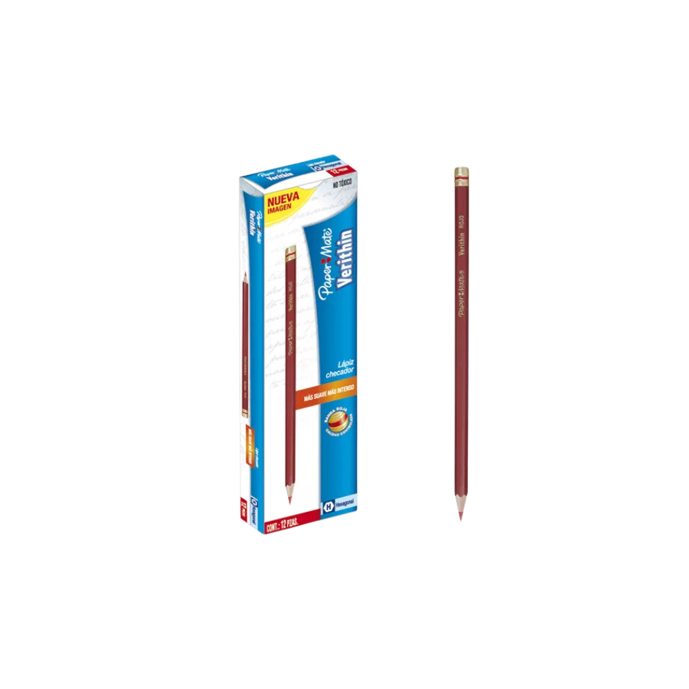 LAPIZ CARMIN CHECADOR ROJO HEXAGONAL PAPER MATE CAJA CON 12 PIEZAS 1789630