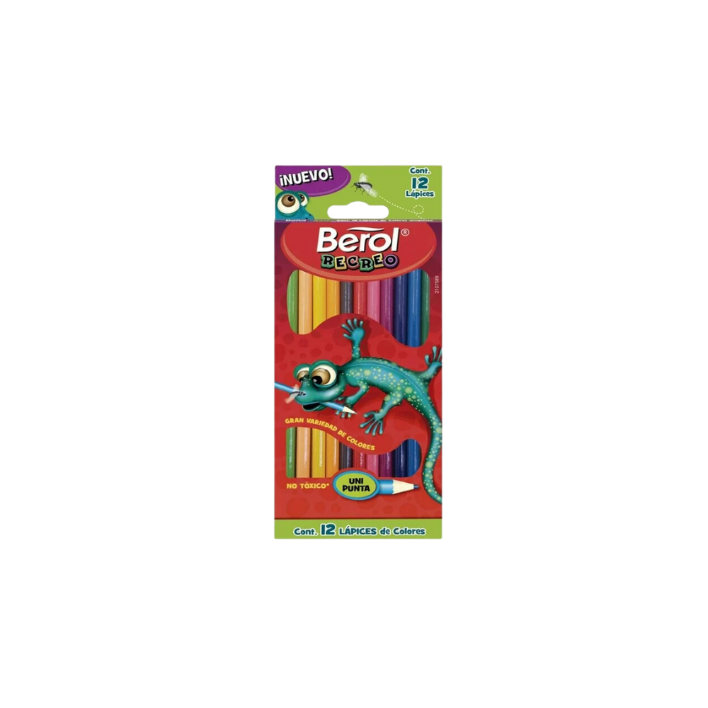 COLORES SURTIDOS DE MADERA REDONDOS BEROL ESCOLAR 12 PIEZAS 2107589