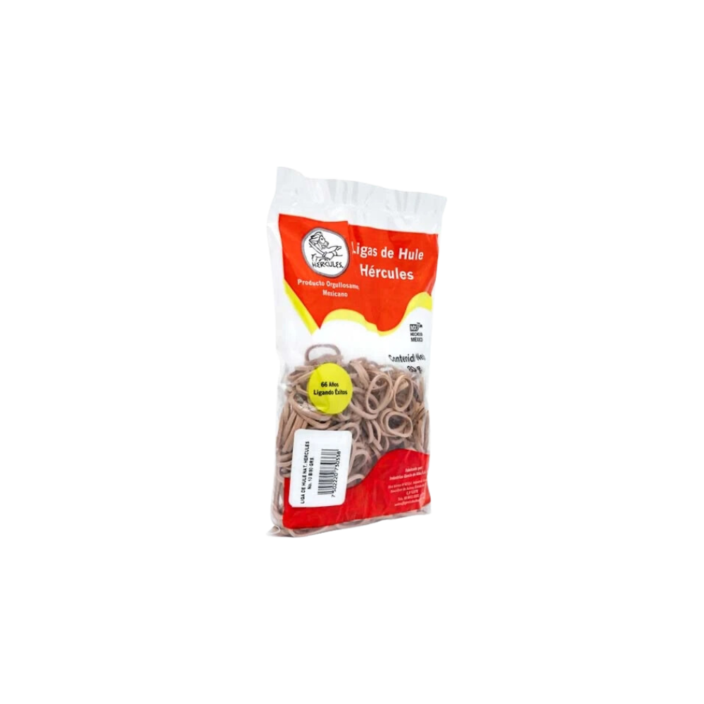 LIGAS DE HULE NATURAL HÉRCULES NO.10 COLOR BEIGE BOLSA CON 80GR 750222073033-8