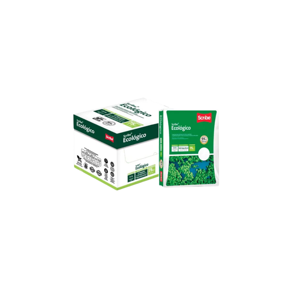 CAJA DE PAPEL BOND SCRIBE ECOLOGICO BLANCO CARTA CAJA CON 5000 HOJAS 75GR 10000005288