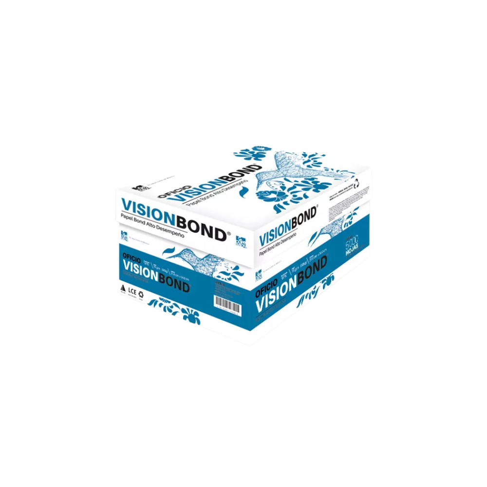 CAJA DE PAPEL BOND BLANCO COPAMEX VISION BOND OFICIO 5000 HOJAS 75GR B9207075012E1HC