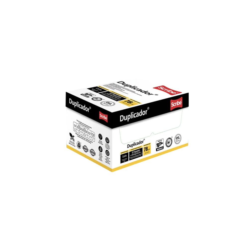 CAJA DE PAPEL BOND BLANCO SCRIBE DUPLICADOR CARTA 5000 HOJAS 78GR 10000005236