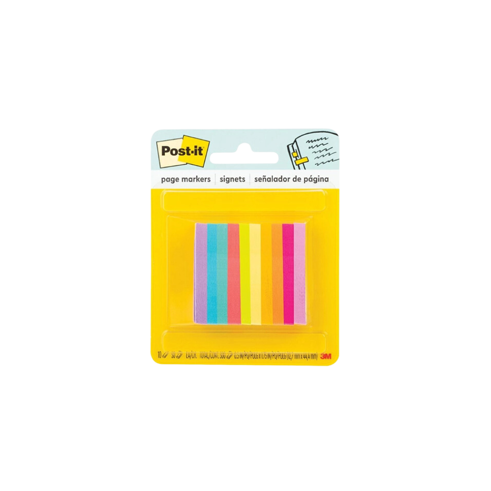 SEÑALADORES DE PAPEL POST-IT MULTICOLOR 10 BLOCKS DE COLORES CON 50 HOJAS CADA UNO MEDIDAS 12.7X44.4MM 70007065058