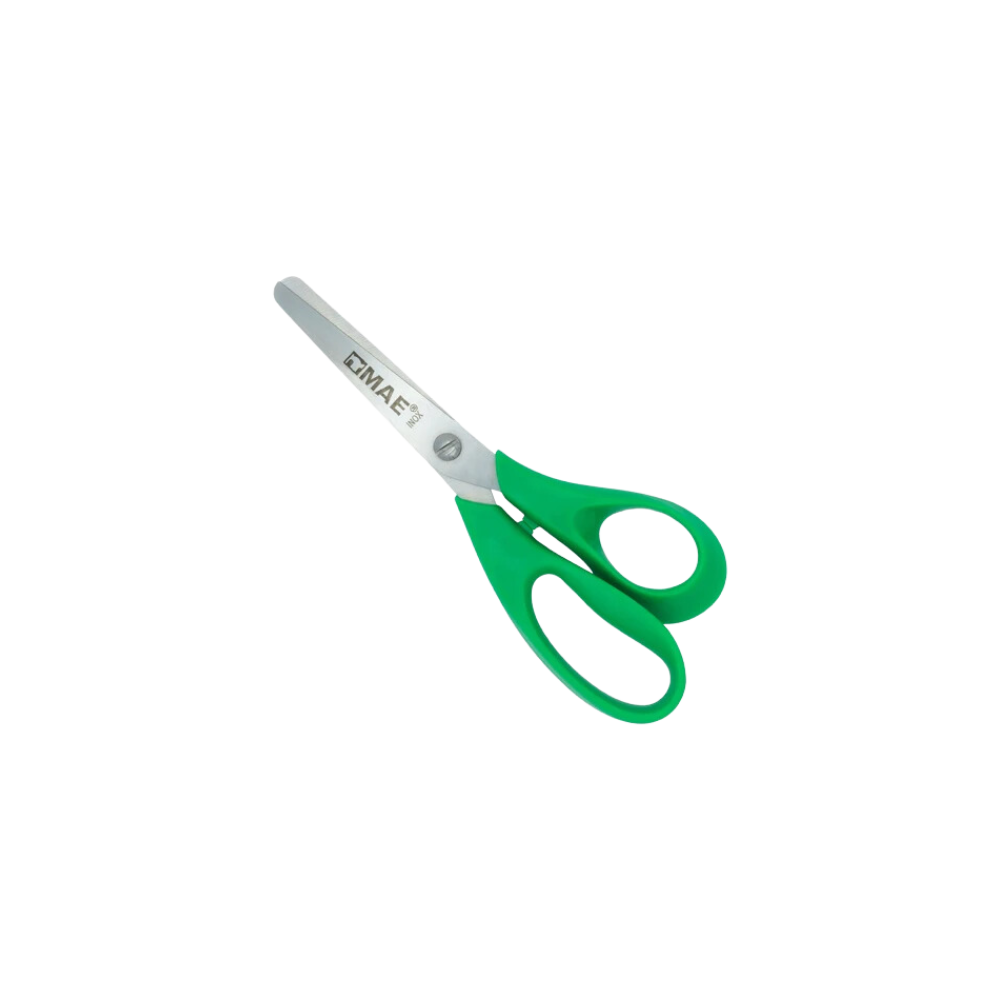 TIJERA MARCA MAE PUNTA ROMA MEDIDA 5 PULGADAS MANGO DE PLÁSTICO Y CUCHILLAS DE ACERO INOXIDABLE 1 PIEZA MT-5