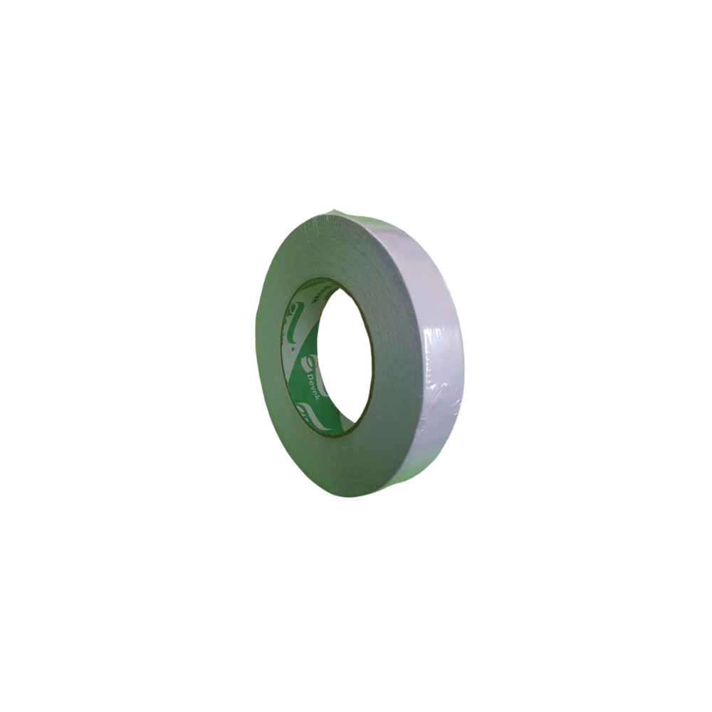 CINTA ADHESIVA DOBLE CAPA DE POLIPROPENO TRANSPARENTE MARCA DEVEK MEDIDAS 24MM X 50M 1 PIEZA PDC100