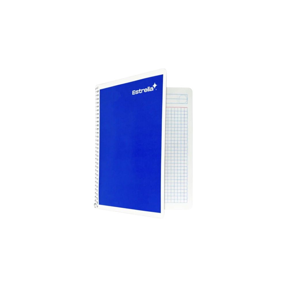 CUADERNO FORMA FRANCESA MARCA ESTRELLA CUADRO CHICO ESPIRAL SENCILLO CONTINUO 100 HOJAS 1 PIEZA 0186