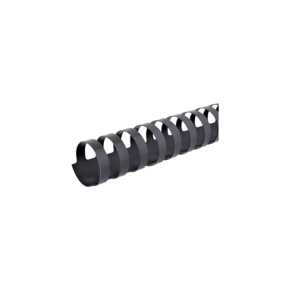 GUSANO DE ARILLOS PLÁSTICO COLOR NEGRO GBC DE 1 PULGADA PARA 171 A 200 HOJAS PAQUETE CON 25 PIEZAS M080610