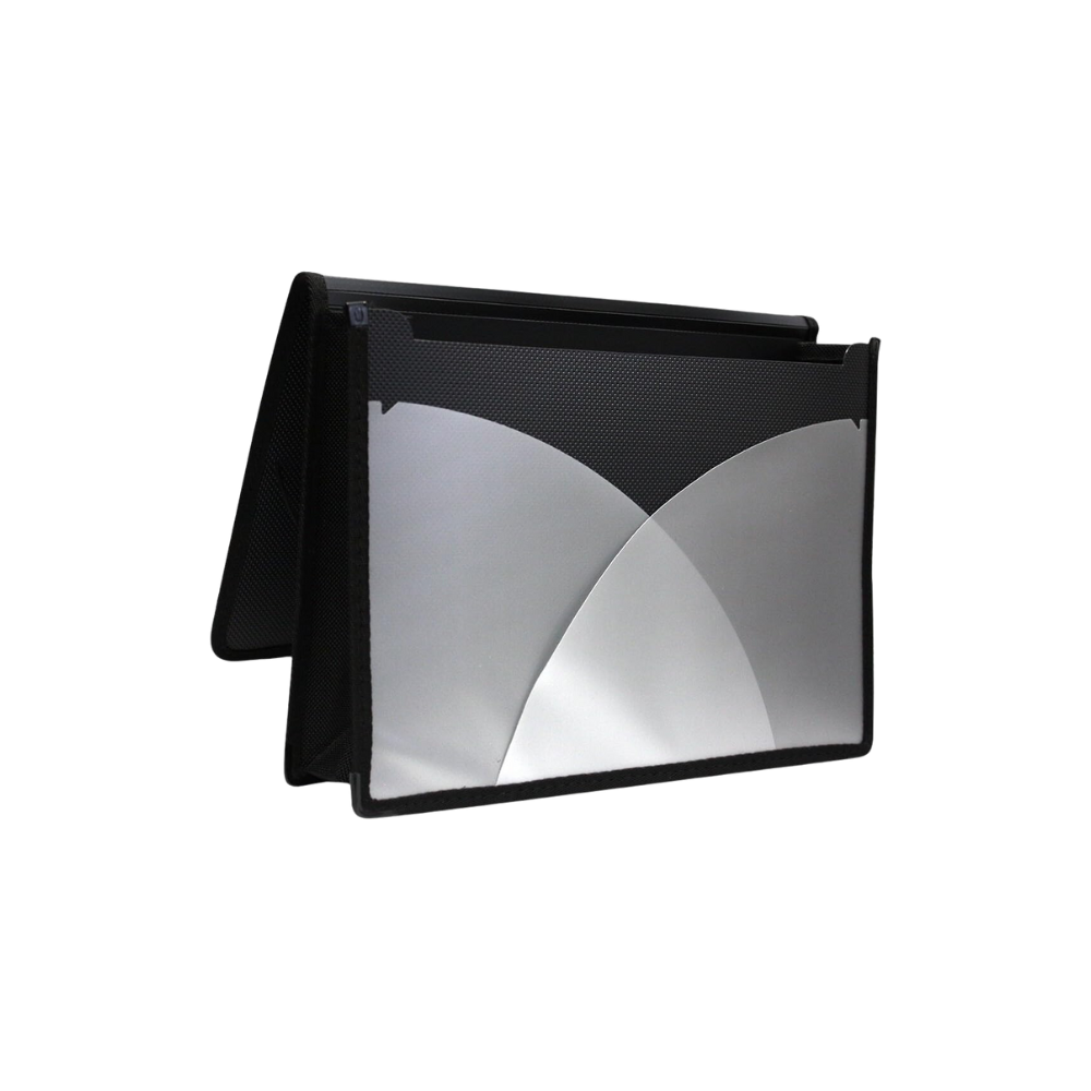 PORTADOCUMENTOS EXPANDIBLE DE POLIPROPILENO COLOR NEGRO OXFORD TAMAÑO CARTA CON CIERRE ELÁSTICO 1 PIEZA F880