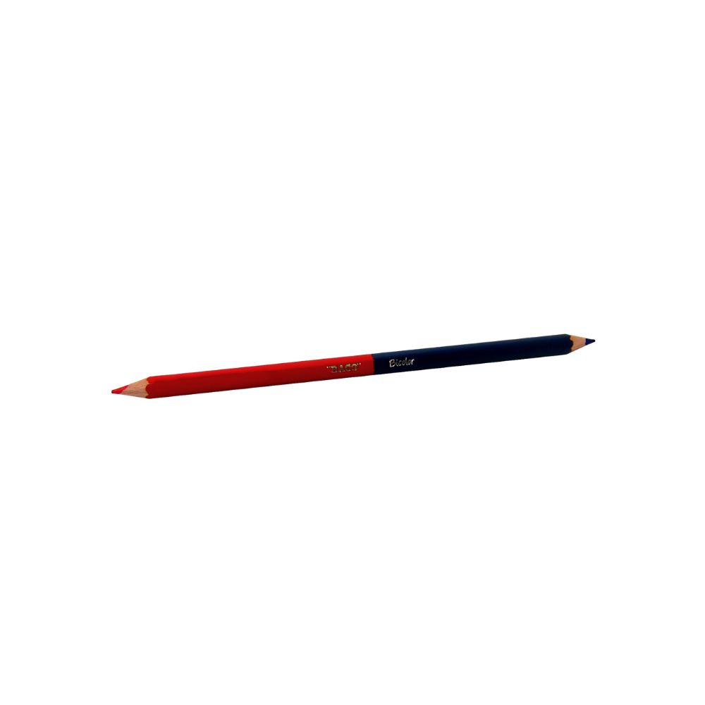 LAPIZ BICOLOR AZUL Y ROJO REDONDO BACO 12 PIEZAS LP063