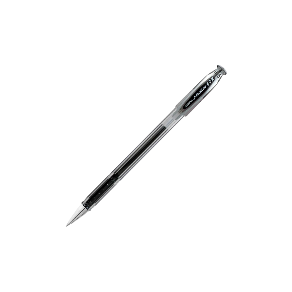 BOLÍGRAFO TINTA GEL J ROLLER RX ZEBRA FINO 0.5MM TINTA NEGRA CAJA CON 12 PIEZAS 8600