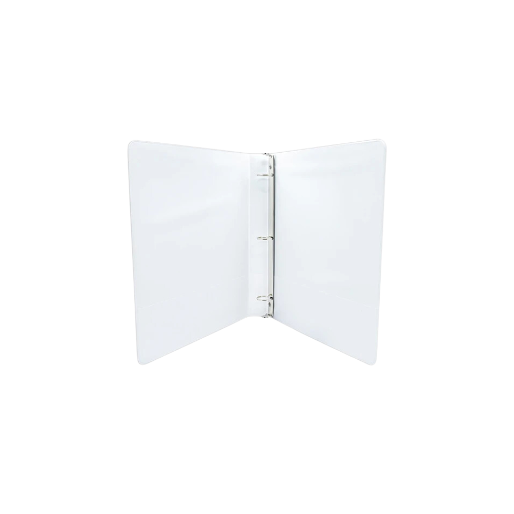 CARPETA DE VINIL PANORÁMICA BLANCA 1 PULGADA KYMA ARILLO EN O TAMAÑO CARTA PARA 200 HOJAS 1 PIEZA CPKCBHO-100-BCO