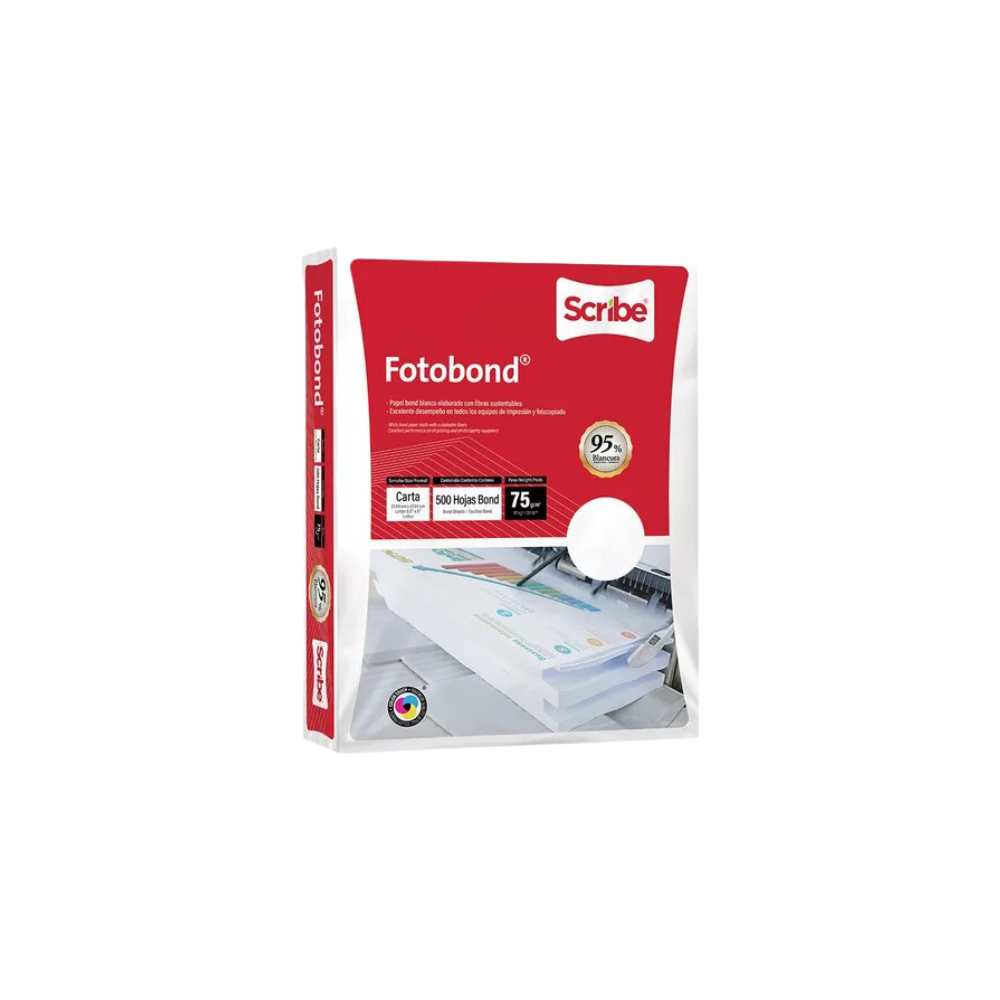 CAJA DE PAPEL FOTOBOND SCRIBE FOTOBOND BLANCO CARTA CAJA CON 5000 HOJAS 75GR 10000005277
