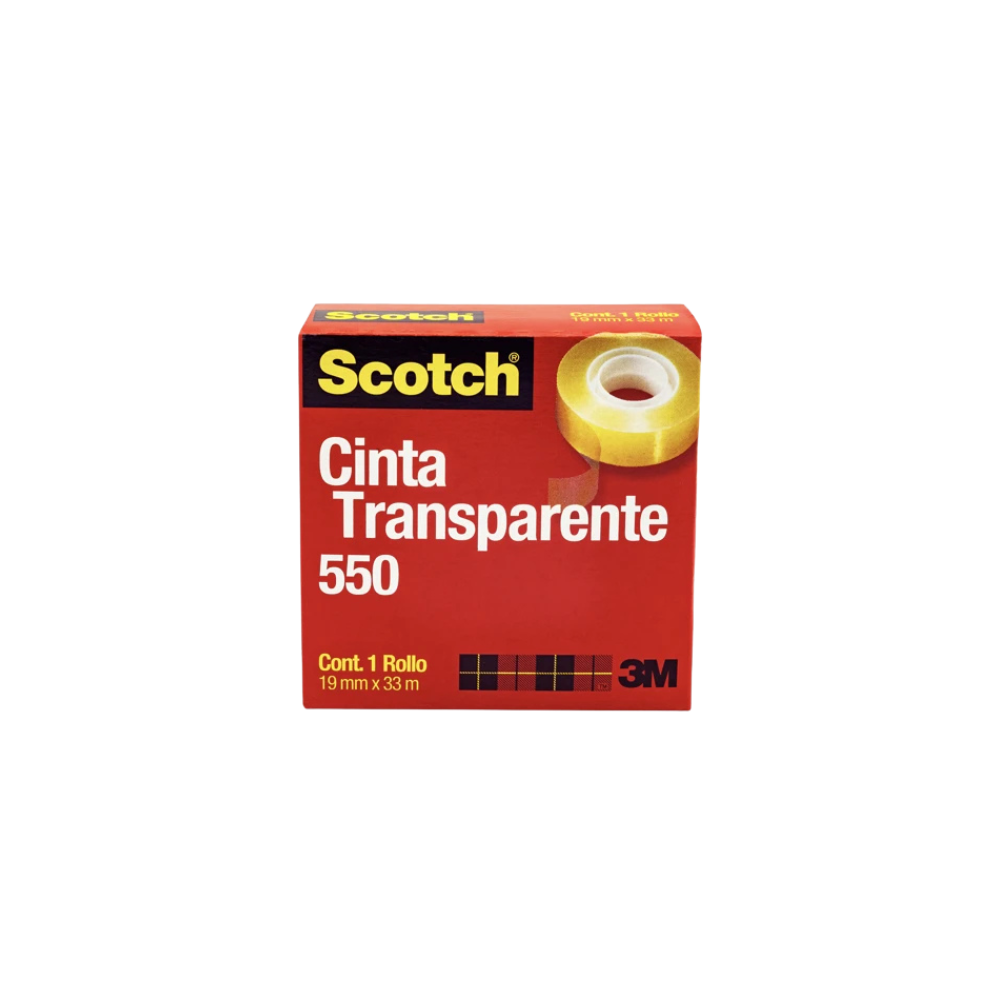 CINTA ADHESIVA CORTE FACIL SCOTCH 550 TRANSPARENTE DE 19 MM X 33 M 1 PZA 70071085891