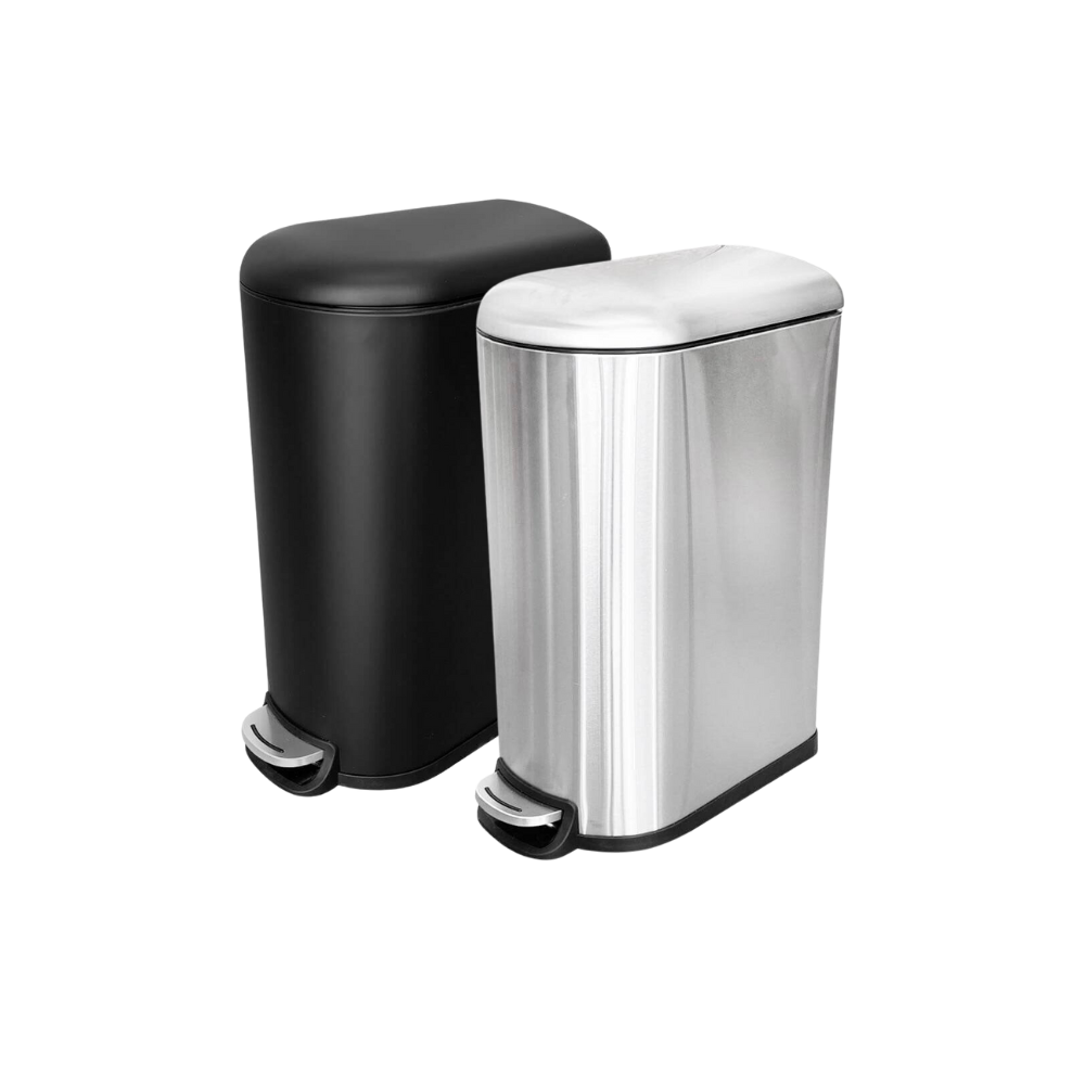 CESTO DE BASURA DE ACERO INOXIDABLE 40 LITROS CON PEDAL SKU 715NE Y 711GR