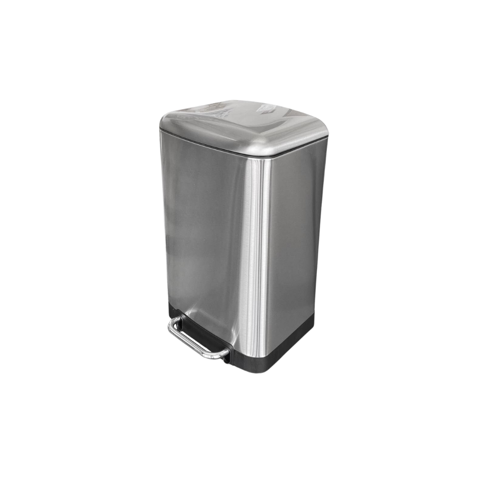 CESTO DE BASURA DE ACERO INOXIDABLE CON PEDAL 30 LITROS SKU 714GR