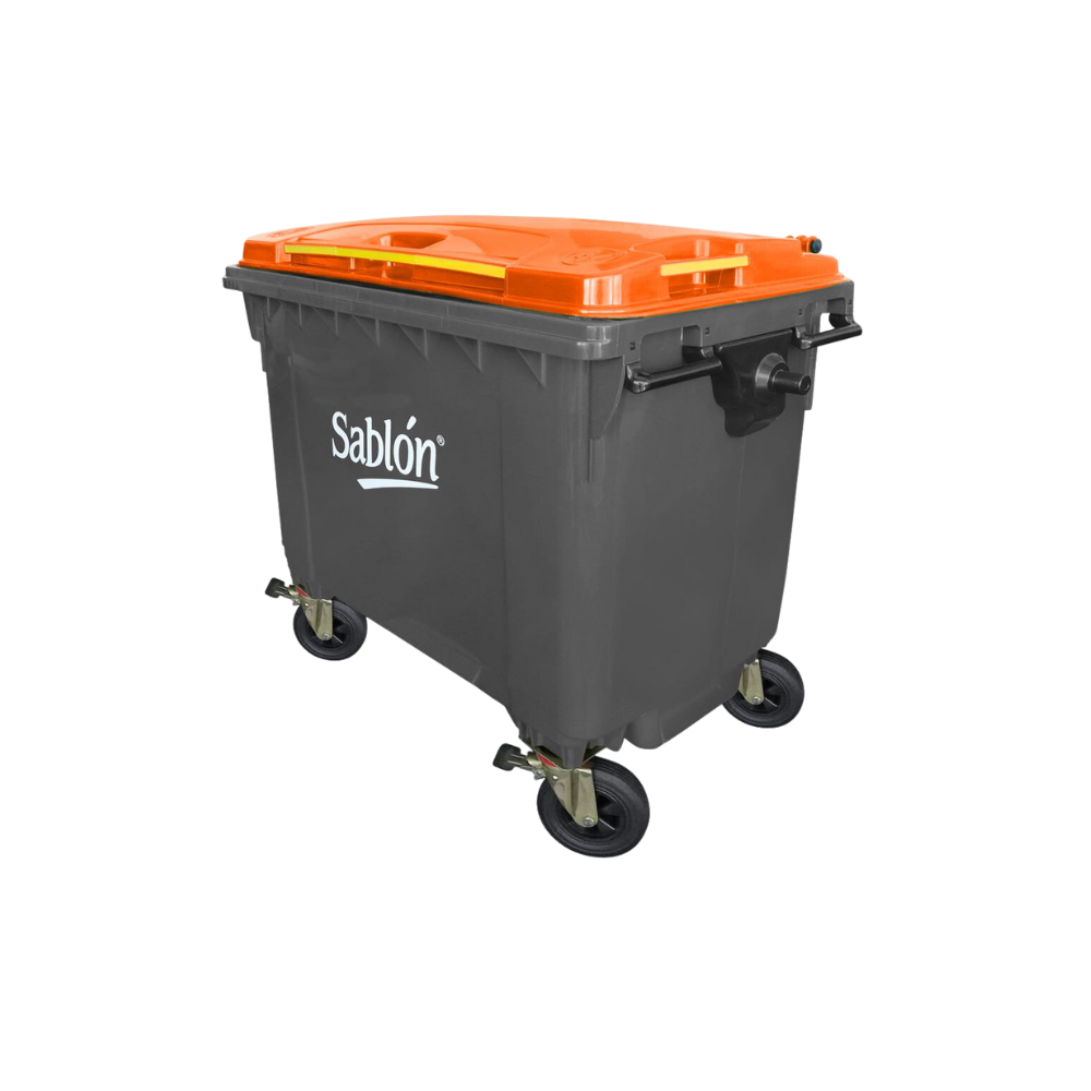 CONTENEDORES PARA BASURA DE 660 LITROS SIN PEDAL CUERPO GRIS Y TAPA EN COLOR DIFERENTE