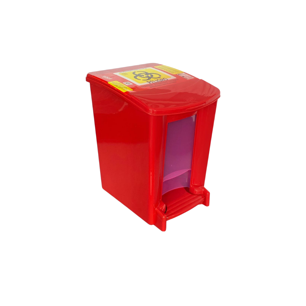 CESTO DE BASURA PARA BAÑO 8 L CON PEDAL COLOR ROJO 8067RPBI