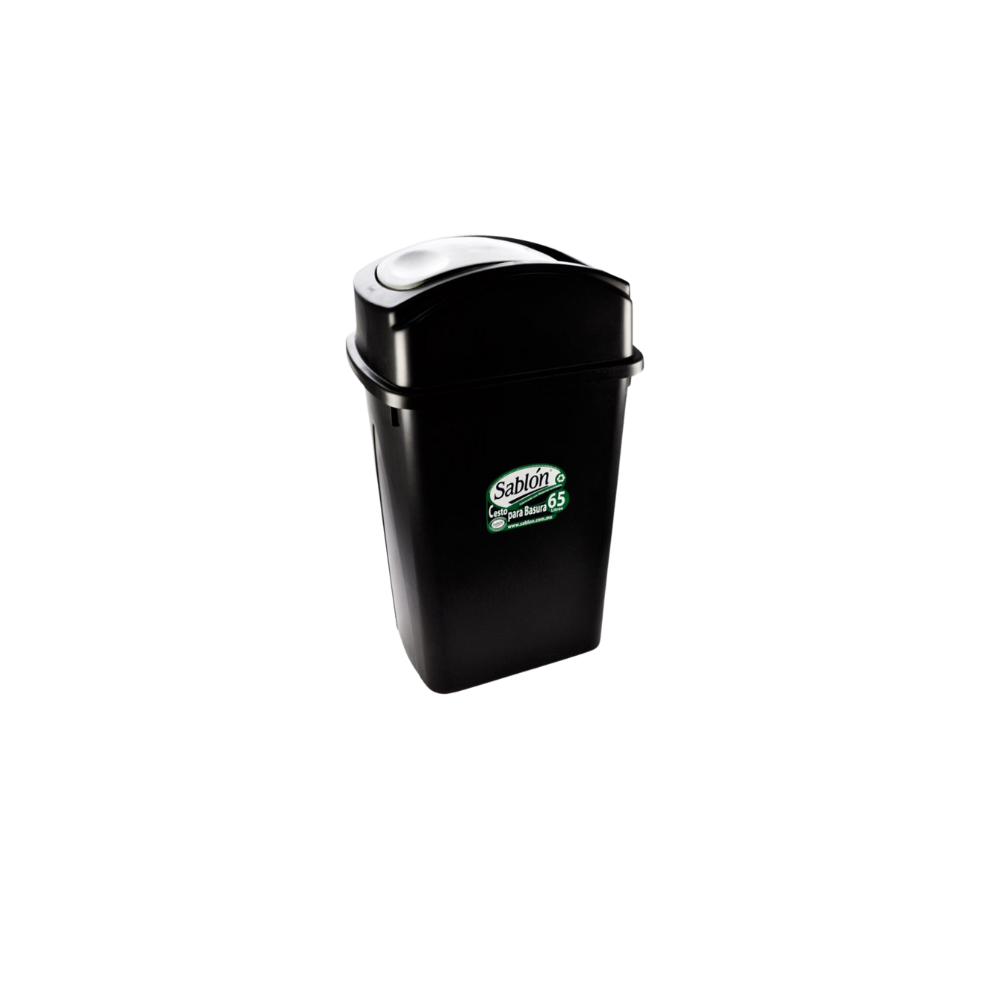 BOTE DE BASURA DE 65 LITROS GRANDE CON TAPA BALANCÍN LATERAL 8134GR
