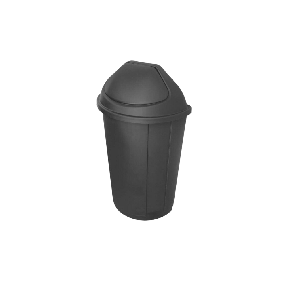 BOTE DE BASURA MEDIA LUNA COLOR NEGRO 80 LITROS 8185NE