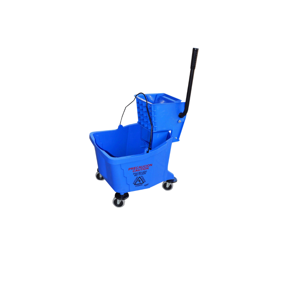 CUBETA 32 LITROS COLOR AZUL CON EXPRIMIDOR SKU 8217AZ