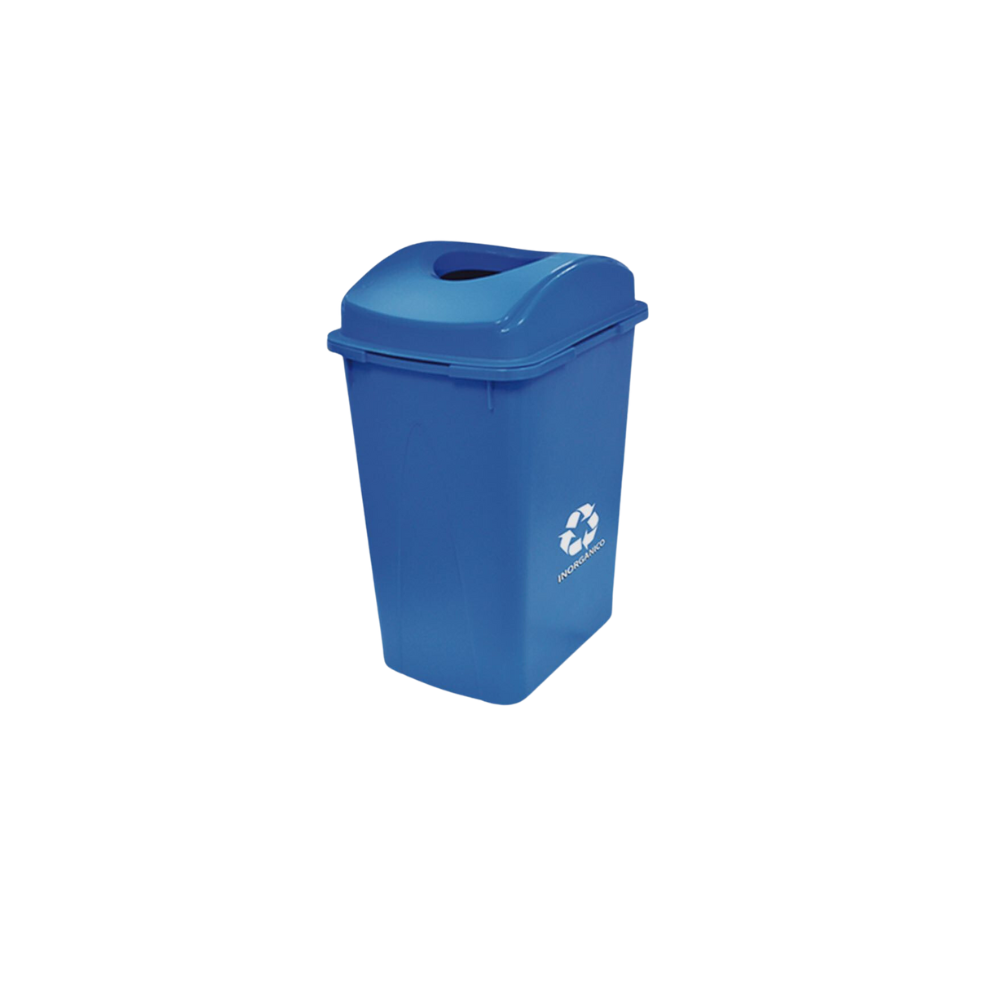 BOTE DE BASURA DE 65 LITROS CON TAPA ELÍPTICA CON IMPRESIÓN 8587IN