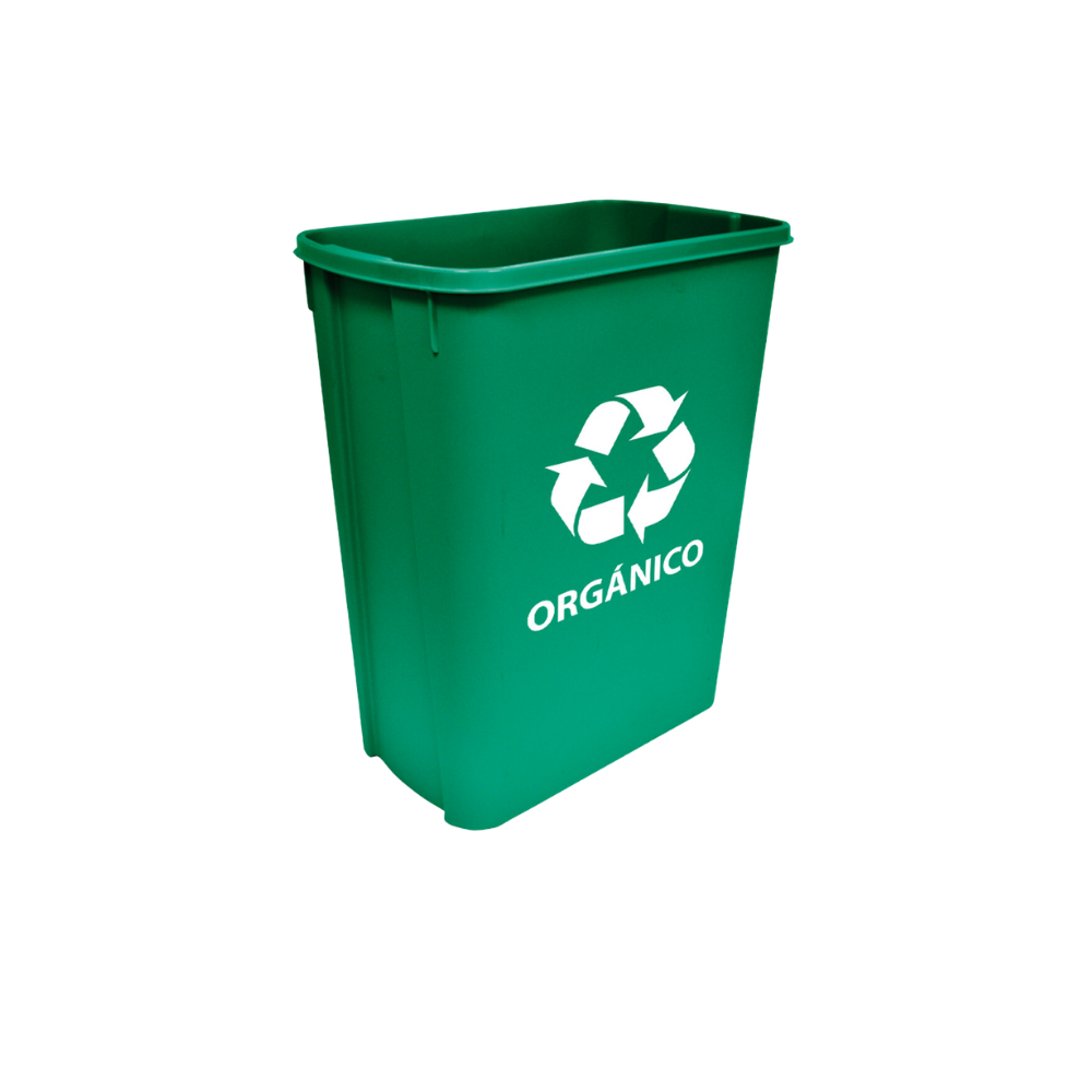 BOTE DE BASURA MEDIANO 42 LITROS SIN TAPA PARA RESIDUOS ORGÁNICOS E INORGÁNICOS 8774GR