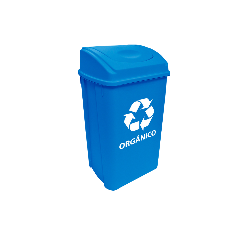 BOTE DE BASURA MEDIANO 42 LITROS BALANCÍN FRONTAL PARA RESIDUOS ORGÁNICOS E INORGÁNICOS