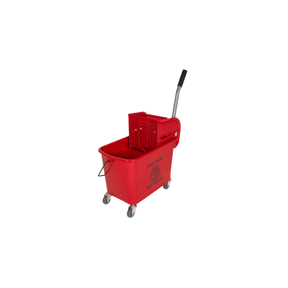 CUBETA 20 LITROS COLOR ROJO CON EXPRIMIDOR SKU 9000RJ