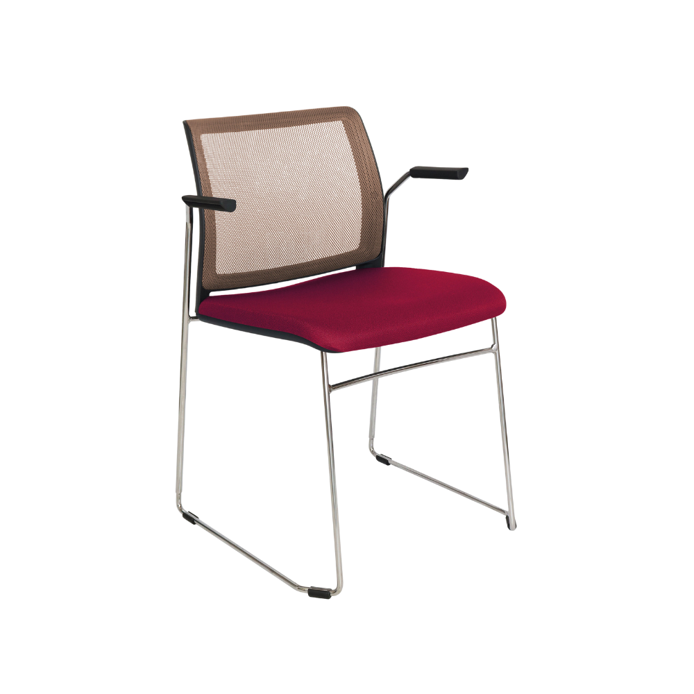 SILLA VISITANTE INTERIOR OFFIHO ALPHA CON BRAZOS OHV-105