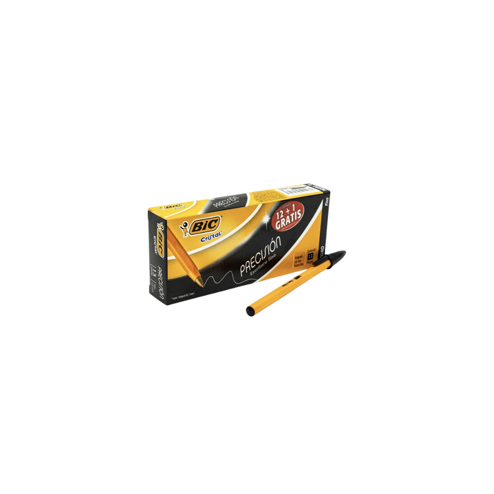 BOLÍGRAFO BIC CLÁSICO COLOR NEGRO PUNTO FINO 12 PIEZAS 007501014511061LINEA