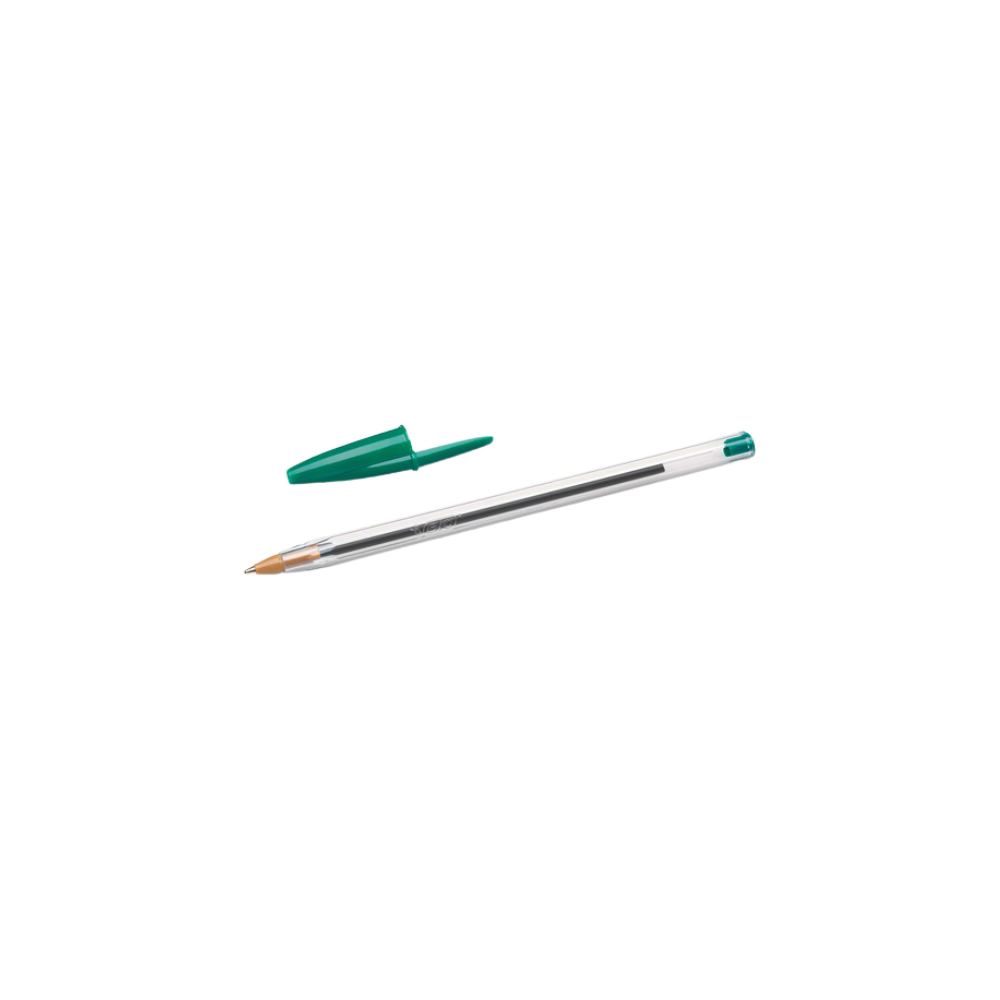 BOLÍGRAFO BIC CRISTAL COLOR VERDE PUNTO MEDIANO 12 PIEZAS 7501014511047