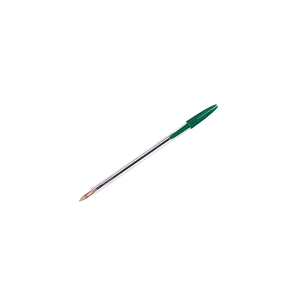 BOLÍGRAFO BIC CRISTAL COLOR VERDE PUNTO MEDIANO 12 PIEZAS 7501014511047
