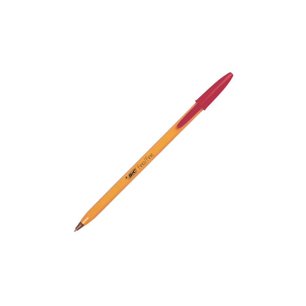 BOLÍGRAFO BIC CLÁSICO COLOR ROJO PUNTO FINO 12 PIEZAS 7501014511078