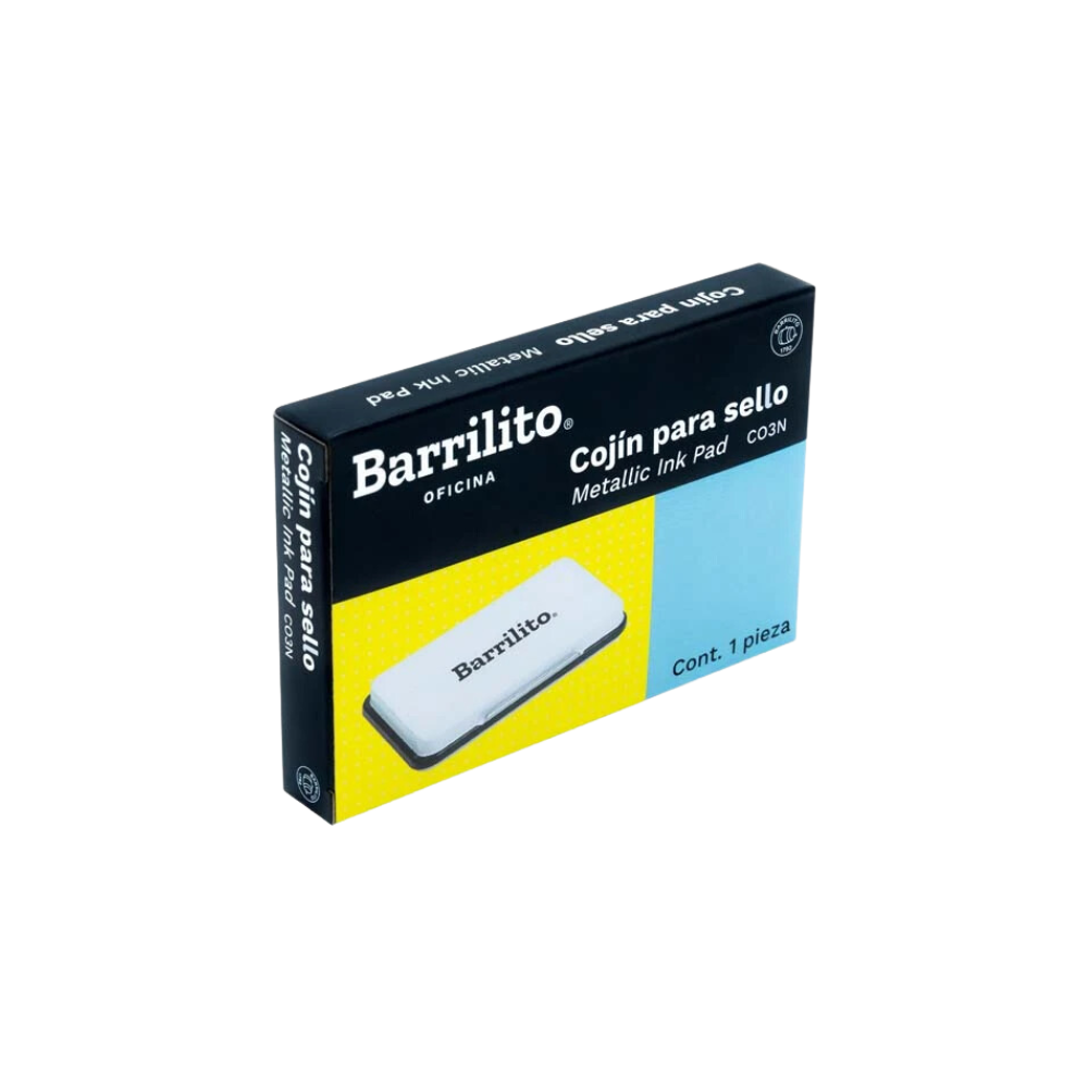 COJÍN PARA SELLO BARRILITO NEGRO TAMAÑO GRANDE 10 X 6CM 1 PIEZA CO3N