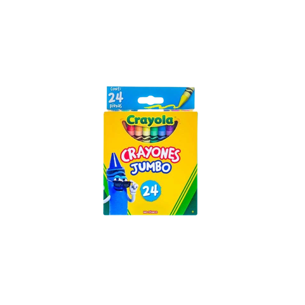 CRAYONES JUMBO CRAYOLA COLOR SURTIDO CAJA CON 24 PIEZAS 520324