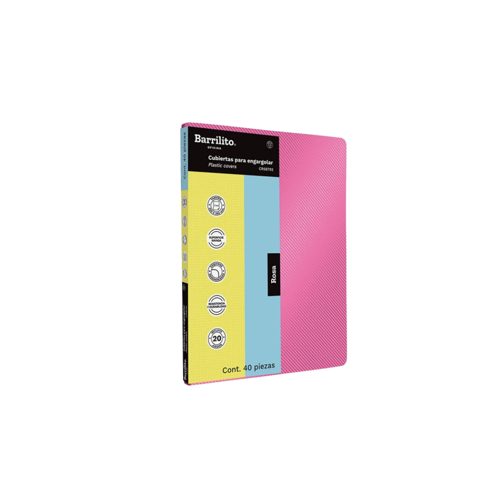 CUBIERTAS CARTA RAYADAS ROSA BARRILITO 40 PIEZAS 1 PAQUETE CRS8792