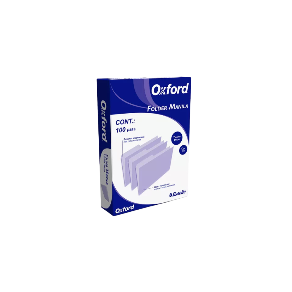 FOLDER OXFORD M758CRE TAMAÑO OFICIO 1 PAQUETE CON 100 PIEZAS COLOR CREMA M758 1/2