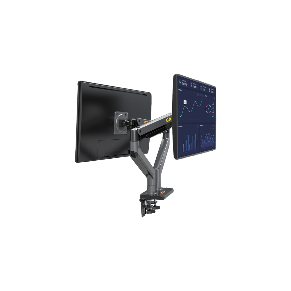 MONTAJE DE ESCRITORIO ARTICULADO PARA 2 MONITORES DE 22"-32" GIRO 360°