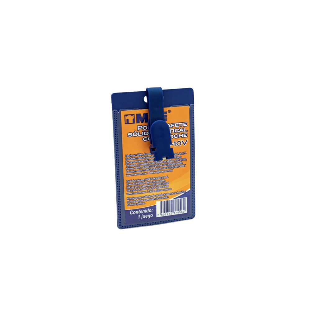 GAFETE AZUL VERTICAL MAE PLÁSTICO 5.5 X 9 CM 1 PIEZA GFS-10V