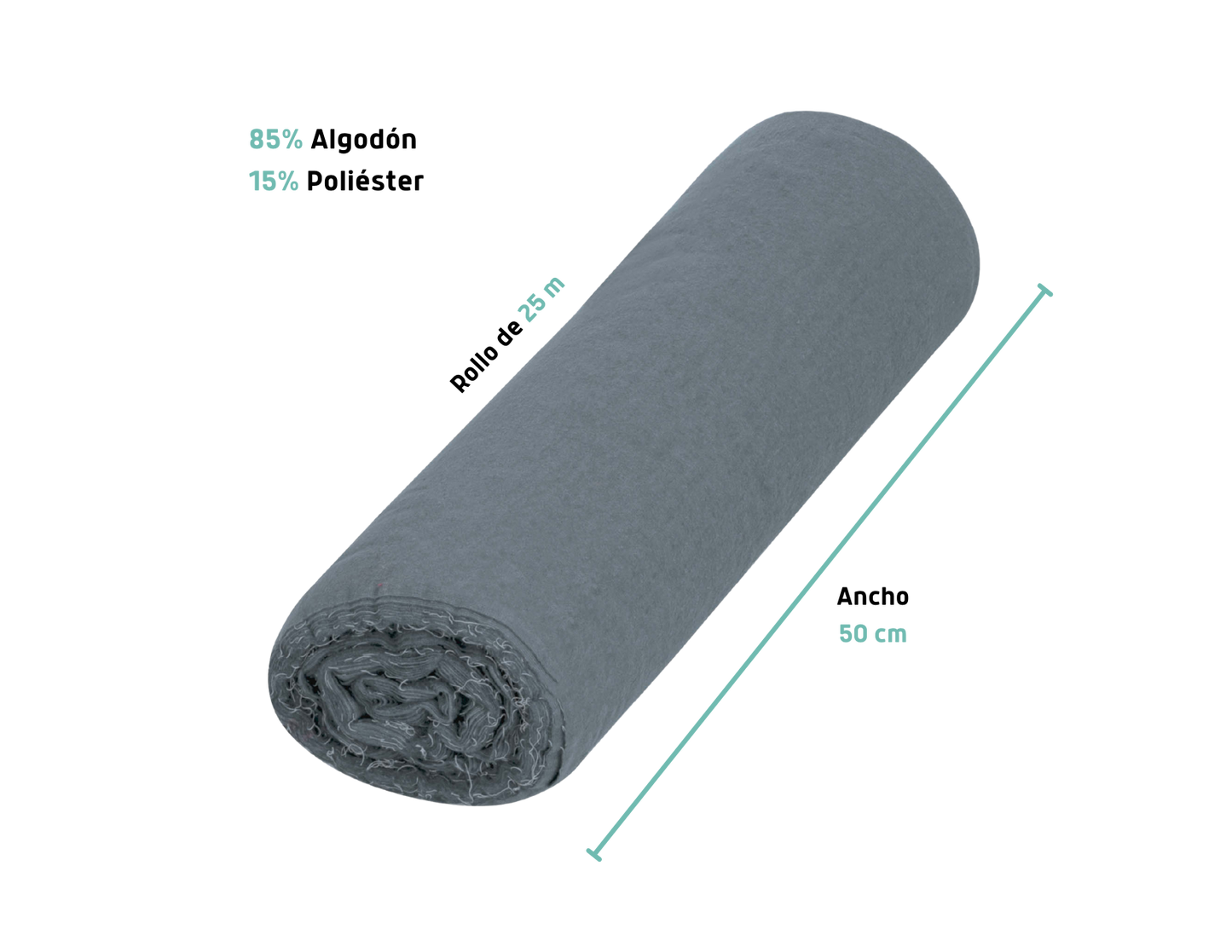 FRANELAS EN ROLLO DE ALGODON, 25 M X 50 CM, KLINTEK MODELO: 56021 56023 56022 CLAVE: FRA-25G FRA-25B FRA-25R