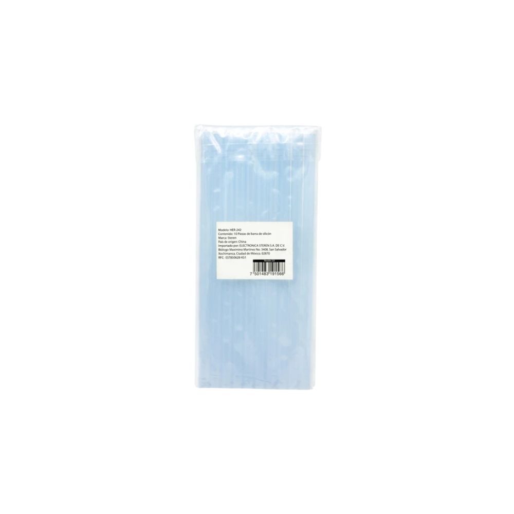 BARRA DE SILICÓN TRANSPARENTE STEREN PAQUETE CON 10 PZ HER-242
