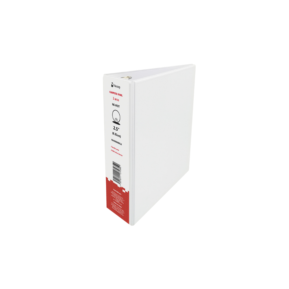 CARPETA PANORÁMICA NEXTEP VINIL ARO "O" 2.5" CARTA BLANCA NE-013T