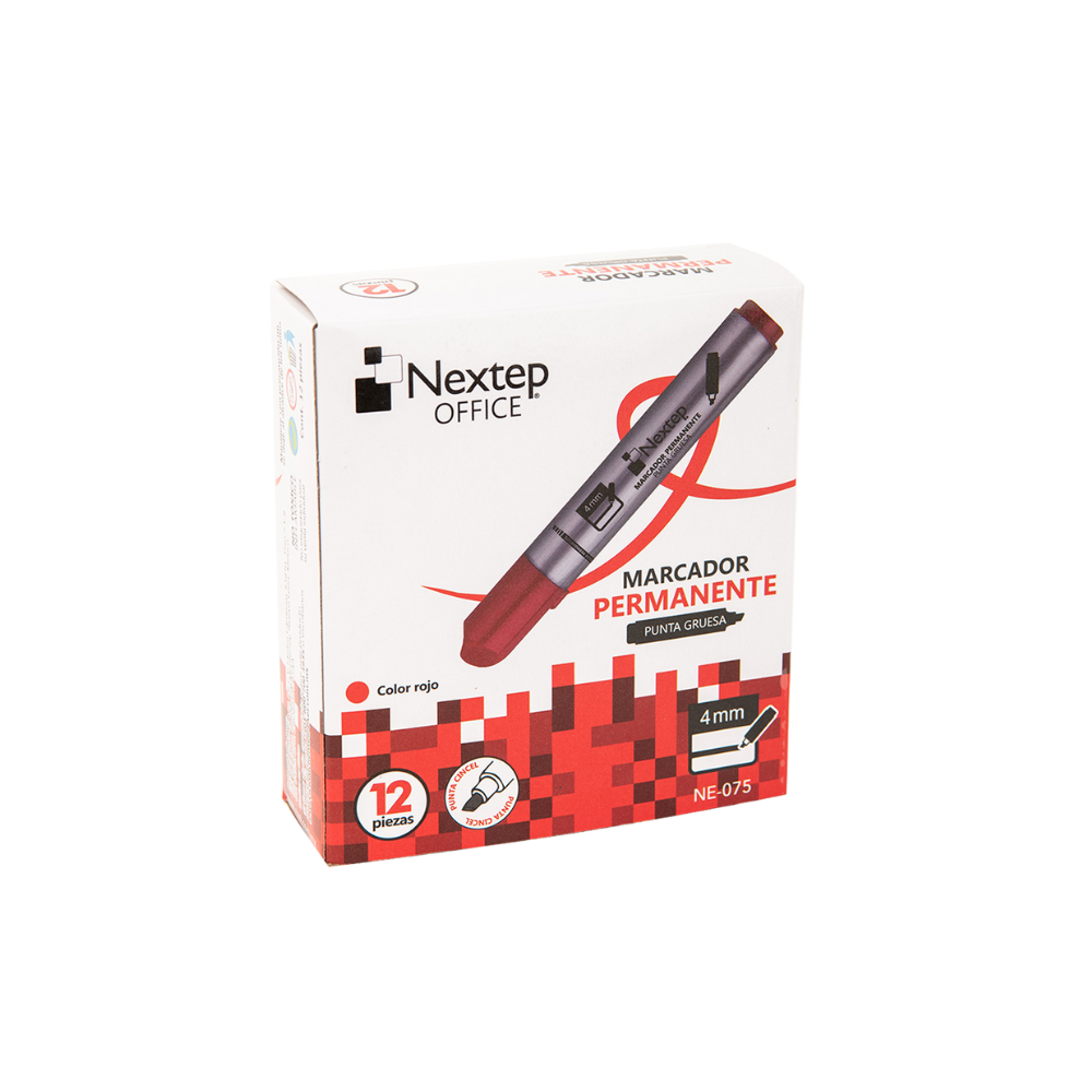 MARCADOR PERMANENTE NEXTEP PUNTA GRUESA CINCEL 4MM ROJO NE-075