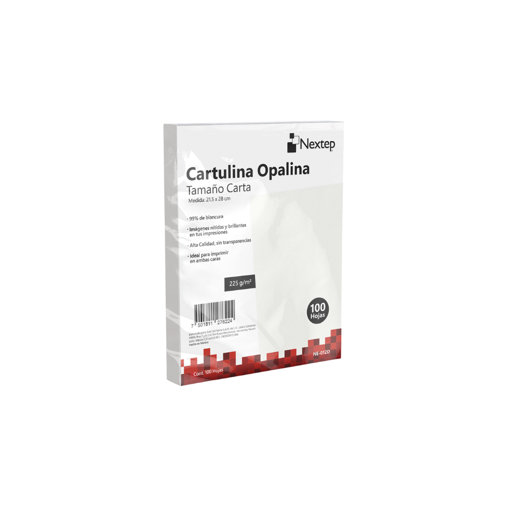CARTULINA OPALINA NEXTEP BLANCA C/100 225 GR NE-012D