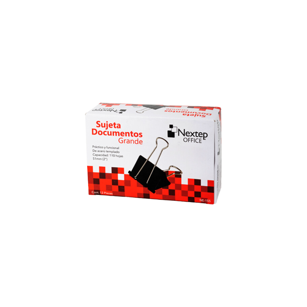 SUJETA DOCUMENTOS NEXTEP GRANDE 51MM (2") 12 PZAS NE-155