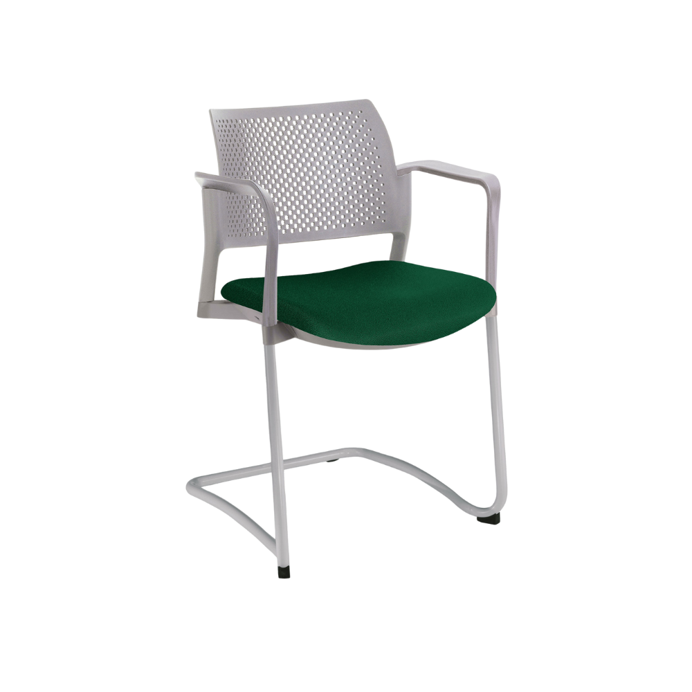SILLA OFFIHO VISITANTE INTERIOR KYOS SEMITAPIZADA TIPO TRINEO OHT-355 OHT-356