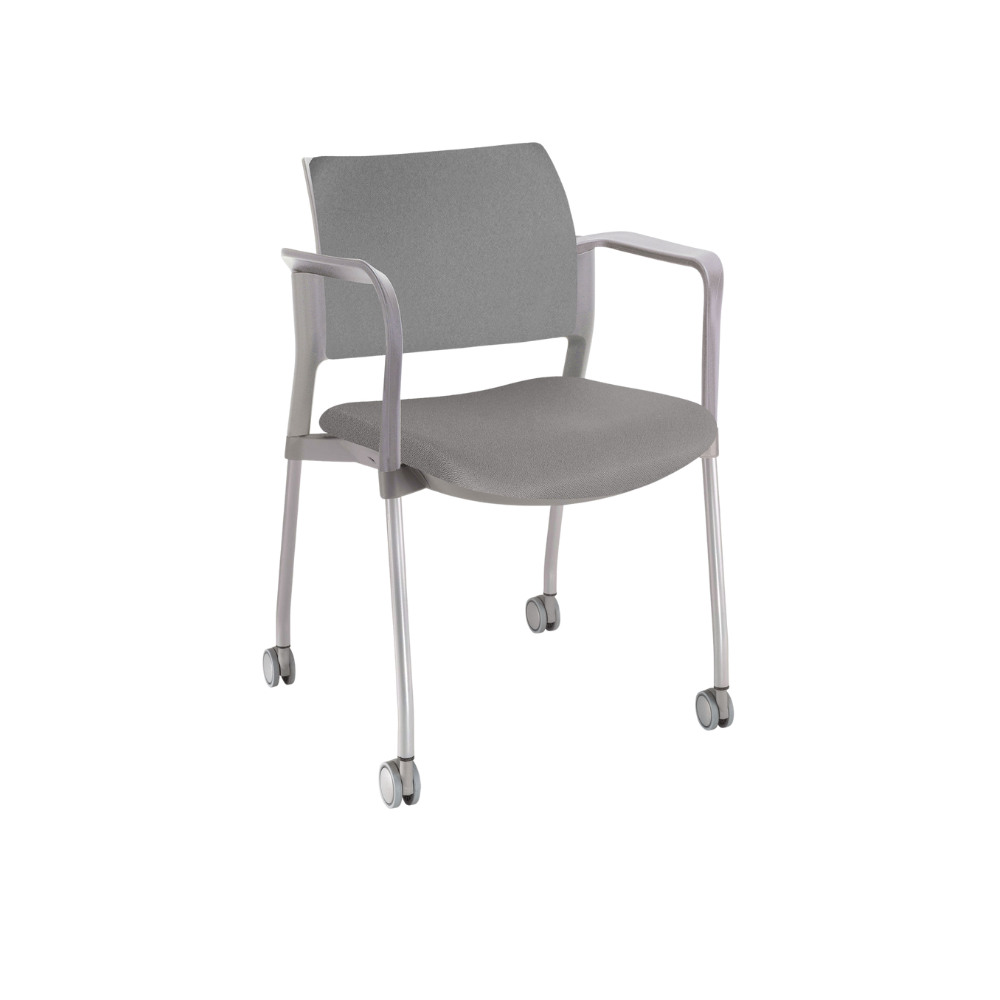 SILLA OFFIHO VISITANTE KYOS TAPIZADA CON DESCANSABRAZOS OHV-331 Y OHV-332